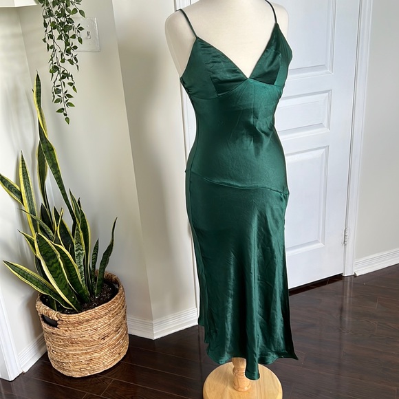 Hello Molly Forest Green Midi Dress Sz XS (US 2) - Picture 5 of 10